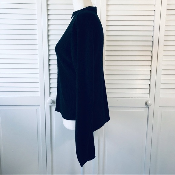3/$25 CLOSET SPACE Black Cut-Out Front Acrylic Sweater Size Large - Picture 5 of 10